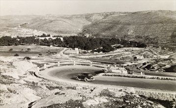 Seven Sisters' road in Jerusalem. View of a road nicknamed the 'Seven Sisters', winding through the
