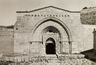 Tomb of the Virgin Mary, Jerusalem . The facade of the Tomb of the Virgin Mary, situated at the