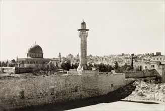 Dome of the Rock overlooking Jerusalem. View of the Dome of the Rock (also known as Mosque of Umar)