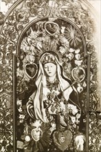 The Blessed Virgin Mary. A painting of the Blessed Virgin Mary inside the Church of the Holy