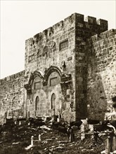 The Golden Gate, Jerusalem. View of the Muslim cemetery located in front of the Golden Gate on the