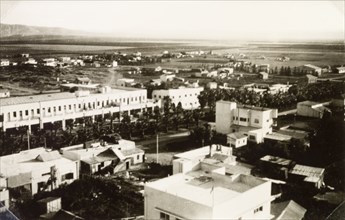 Afula, Israel. View over the main shopping district in the city of Afula. Afula, British Mandate of