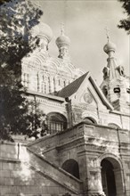 Church of Maria Magdalene, Jerusalem. View of the ornate exterior of the Church of Maria Magdalene,