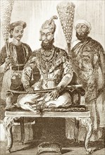 Portrait of Bahadur Shah II. Illustrated portrait of Bahadur Shah II (1775-1862), the last Mughal