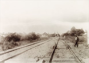 Caparo Valley extension line. A lone figure stands beside a railway junction on the Caparo Valley