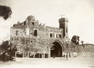 Government House, Gaza. View of Government House in Gaza, a fortified building accessed through a