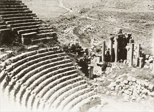 Roman amphitheatre, Palestine. The ruins of a Roman amphitheatre in Palestine. British Mandate of