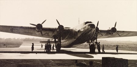Euterpe' at Dum Dum Airport. Imperial Airways aircraft 'Euterpe' is parked for refuelling on the