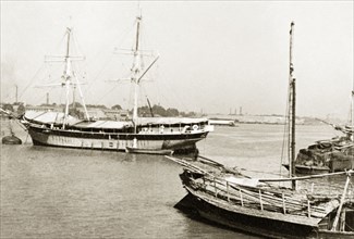 A Malabar schooner at Colombo. A Malabar schooner, designed by American naval architect John Alden,