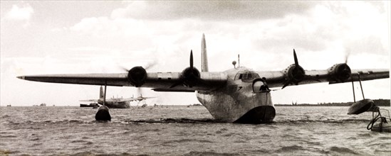 A BOAC flying boat. A Short Empire flying boat, used by the British Overseas Airways Corporation
