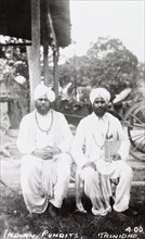Indian 'pundits', Trinidad. Portrait of two Indian 'pundits', a term used to describe Hindu