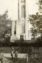 Medak Cathedral. Exterior view of the tower of Medak Cathedral, built by Wesleyan Methodist