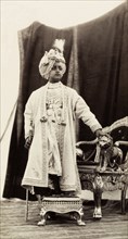 Maharajah of Patiala, 1903. Studio portrait of Bhupinder Singh (1891-1938), Maharajah of Patiala,