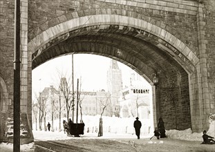 St Louis Gate, Quebec City. View of St Louis Gate on the fortified walls of Old Quebec City, where