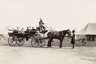 Dignitaries arriving for Delhi Durbar, 1903. European dignitaries arrive in an open horse-drawn