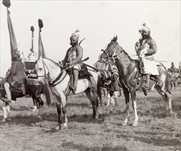 Irregular cavalry at Coronation Durbar, 1903. Mounted soldiers of an Indian irregular cavalry unit