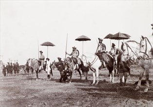 Chiefs of Bundi at the Coronation Durbar, 1903. Indian chiefs and dignitaries from Bundi State