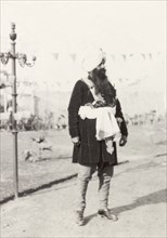 Royal Sikh guest at Coronation Durbar, 1903. Full-length portait of a royal Sikh guest at Edward