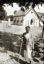 A Methodist evangelist at Chikmagalur Church. Full-length portrait of Mr S. Peter, a Methodist
