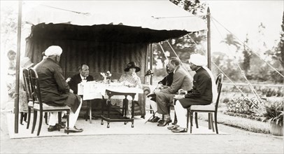 Afternoon tea party at Lal Bagh Palace. Lord Irwin, Viceroy of India, dines with government