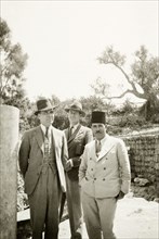 Visiting the ruins of Ashkelon. William Ryder McGeagh (centre), District Commissioner in Jerusalem,