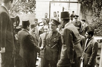 Lord Gort arrives in Gaza. Arab officials greet Lord Gort, the newly appointed High Commissioner of