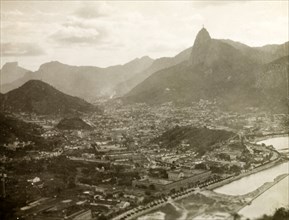 View over Rio de Janeiro. View over the city of Rio de Janeiro, looking towards Corcovado Mountain