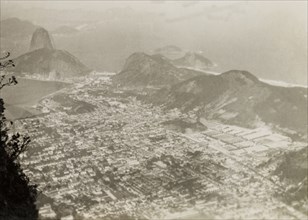 Rio de Janeiro, Brazil. View taken from the peak Corcovado Mountain, looking out across the