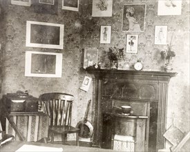 Study room at Eastbourne College. Interior of a senior study room in the boy's boarding house at