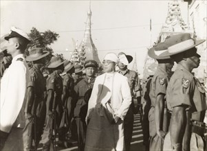 Sao Shwe Thaik inspects. Saopha Sao Shwe Thaik, a Shan Chief and the first independent President of
