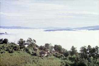 Kigezi under cloud'. Early morning view of Kigezi under cloud, taken from below Echuya Central