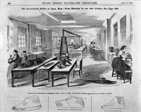 The shoemaker's strike at Lynn, Mass. 1860. Artist unidentified