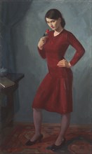 Girl in Red circa 1930. Created by Giesbert, Edmund W., b. 1893