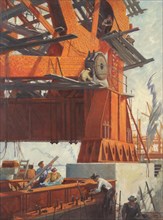 Erecting the Lake Shore Drive bridge circa 1936. Created by Chase, Richard A., 1892-1985