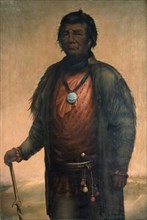Portrait of Shabbona, Potawatomi Chief, 1859.  Created by Webber, E. S.