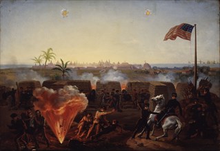 Siege of Vera Cruz, 1867.  Created by Powell, W. H. (William Henry), 1823-1879