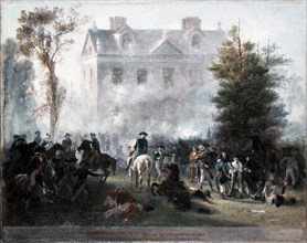 Battle of Germantown, Attack on Judge Chew's House, 1860.  Created by Chappel, Alonzo, 1828-1887