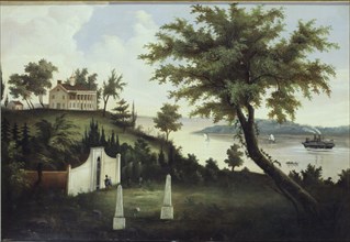 Mount Vernon, home of George Washington on the Potomac River, 1860.  Artist unidentified