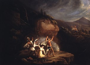 Massacre of Jane McCrea, 1777.  Artist unidentified