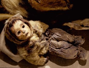 Greenlandic child, preserved through natural mummification