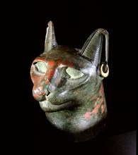 Brass head of a cat