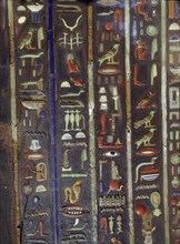 Hieroglyphs in their most decorative form appear on the interior coffin of Petosiris