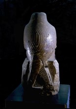 Back of a statue in the form of a hawk, found in 1859 1860 by August Mariette