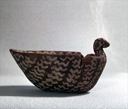 Pottery vessel in the form of a duck