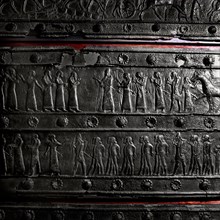 The wooden gates of Shalmaneser III with band relief decoration in bronze