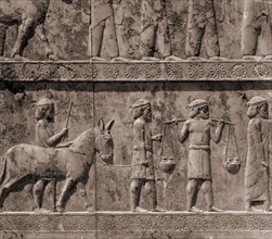 A detail of the reliefs on the stairways leading to the audience hall of Darius and Xerxes