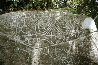 Arawak petroglyph known as the Carib stone