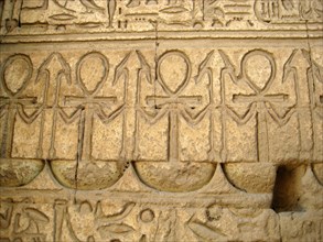 Hieroglyphs decorating the interior of the 10th Pylon which served as the southern entrance to the Precinct of Amun