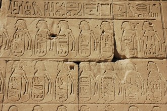 Details of an hieroglyphic inscription from the Cachette Court