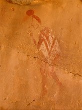 Rock painting with representation of human from the Horse Phase